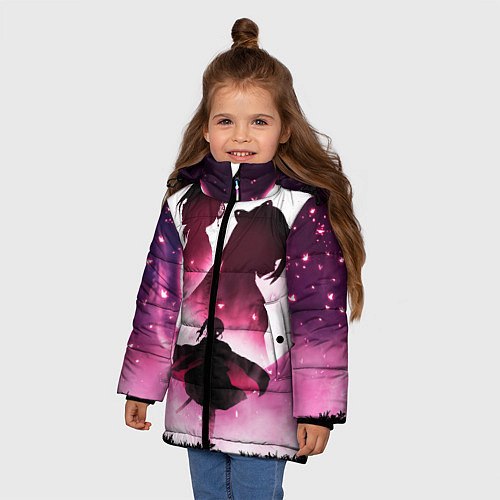 Зимняя куртка для девочки Столп Бабочки / 3D-Черный – фото 3