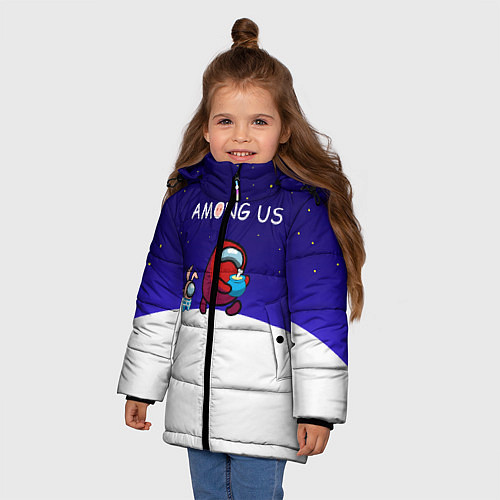 Зимняя куртка для девочки Among us наша версия / 3D-Черный – фото 3