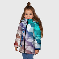 Куртка зимняя для девочки Minecraft, цвет: 3D-светло-серый — фото 2