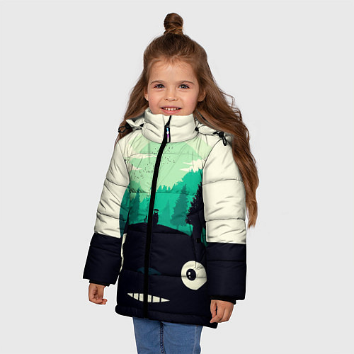 Зимняя куртка для девочки ТОТОРО / 3D-Черный – фото 3