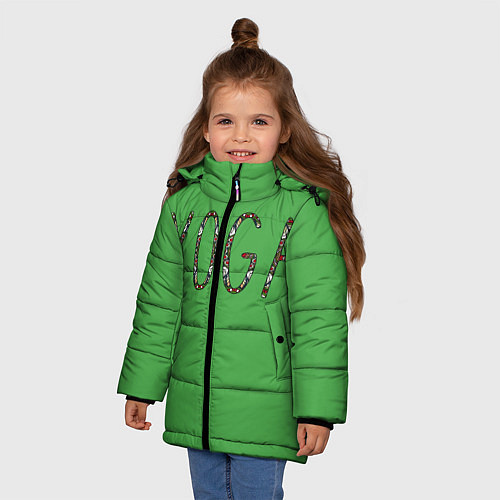 Зимняя куртка для девочки Йога / 3D-Черный – фото 3