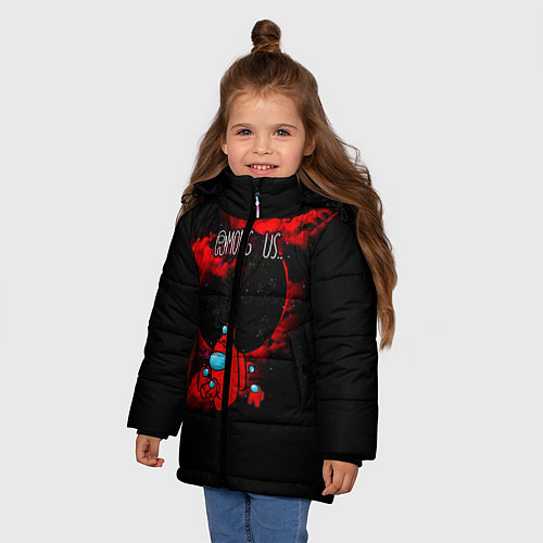 Зимняя куртка для девочки Among Us / 3D-Черный – фото 3
