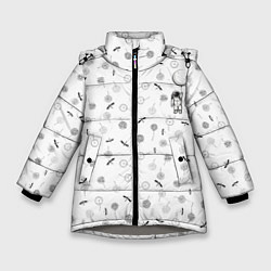 Куртка зимняя для девочки Астронавт и одуванчики, цвет: 3D-светло-серый