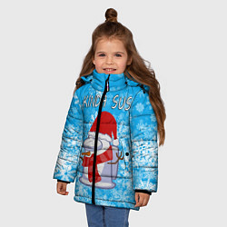 Куртка зимняя для девочки AMONG US СНЕГОВИК, цвет: 3D-светло-серый — фото 2