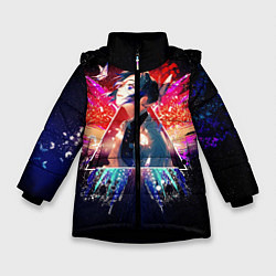 Куртка зимняя для девочки Шинобу Кочо, цвет: 3D-черный