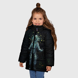 Куртка зимняя для девочки Космонавт, цвет: 3D-черный — фото 2