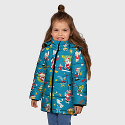 Куртка зимняя для девочки Looney Tunes Christmas, цвет: 3D-светло-серый — фото 2