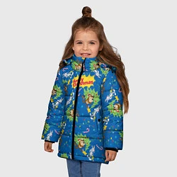 Куртка зимняя для девочки Kooky Christmas, цвет: 3D-светло-серый — фото 2
