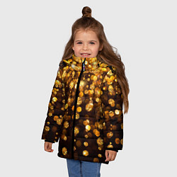 Куртка зимняя для девочки ЗОЛОТЫЕ БЛЕСТКИ, цвет: 3D-черный — фото 2