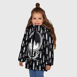 Куртка зимняя для девочки Hogwarts, цвет: 3D-черный — фото 2