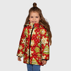 Куртка зимняя для девочки С Новым Годом!, цвет: 3D-черный — фото 2