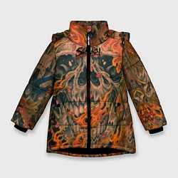 Куртка зимняя для девочки Самурай, цвет: 3D-черный