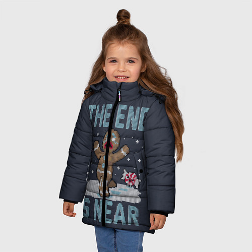 Зимняя куртка для девочки Пряник / 3D-Черный – фото 3