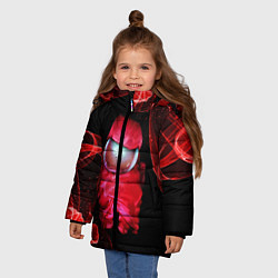 Куртка зимняя для девочки AMONG US - КРАСНЫЙ, цвет: 3D-светло-серый — фото 2