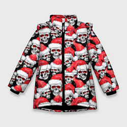 Зимняя куртка для девочки Деды морозы черепа