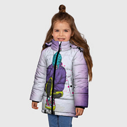 Куртка зимняя для девочки Эмоции, цвет: 3D-черный — фото 2