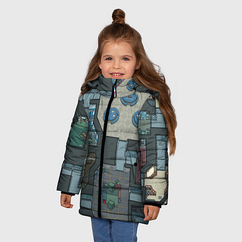 Зимняя куртка для девочки AMONG US - КАРТА / 3D-Черный – фото 3