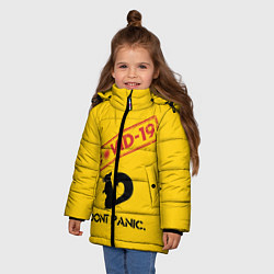 Куртка зимняя для девочки Dont Panic covid-19, цвет: 3D-черный — фото 2