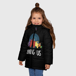 Куртка зимняя для девочки AMONG US, цвет: 3D-черный — фото 2