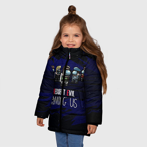 Зимняя куртка для девочки Among Us x Resident Evil / 3D-Черный – фото 3