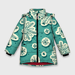 Зимняя куртка для девочки Рисованные Снежинки