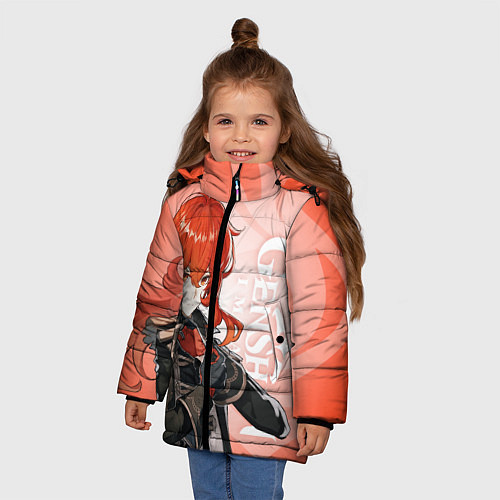 Зимняя куртка для девочки GENSHIN IMPACT, ДИЛЮК / 3D-Черный – фото 3