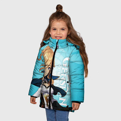 Зимняя куртка для девочки GENSHIN IMPACT, ДЖИНН / 3D-Черный – фото 3