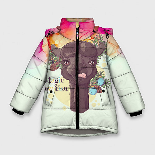 Зимняя куртка для девочки Magic New Year / 3D-Светло-серый – фото 1