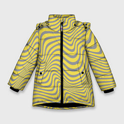 Куртка зимняя для девочки Волны Года, цвет: 3D-черный