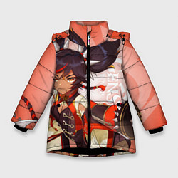 Куртка зимняя для девочки GENSHIN IMPACT, СИНЬ ЯНЬ, цвет: 3D-черный