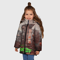 Куртка зимняя для девочки Welcome to Night City, цвет: 3D-черный — фото 2