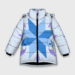 Куртка зимняя для девочки Снежинка, цвет: 3D-черный