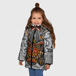 Куртка зимняя для девочки Cyber Samurai, цвет: 3D-светло-серый — фото 2