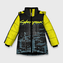 Зимняя куртка для девочки Город CYBERPUNK 2077