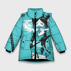 Куртка зимняя для девочки Самурай, цвет: 3D-черный