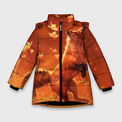 Куртка зимняя для девочки Лисенок, цвет: 3D-черный