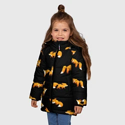 Куртка зимняя для девочки Лисы, цвет: 3D-черный — фото 2