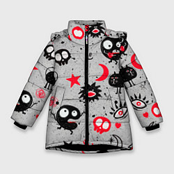 Куртка зимняя для девочки Funny, цвет: 3D-черный