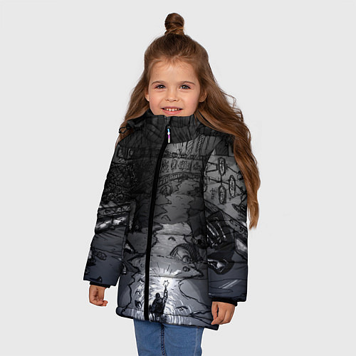 Зимняя куртка для девочки Lovecraft Лавкрафт / 3D-Черный – фото 3