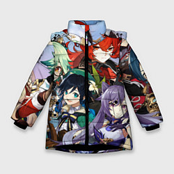 Куртка зимняя для девочки Персонажи Genshin Impact, цвет: 3D-черный