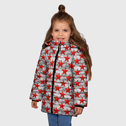 Куртка зимняя для девочки День защитника Отечества, цвет: 3D-черный — фото 2