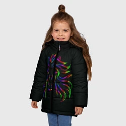 Куртка зимняя для девочки Лошадка, цвет: 3D-черный — фото 2