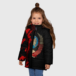 Куртка зимняя для девочки СССР камуфляж, цвет: 3D-черный — фото 2