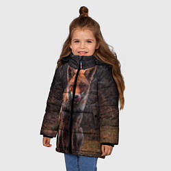 Куртка зимняя для девочки Хищная лисица, цвет: 3D-черный — фото 2