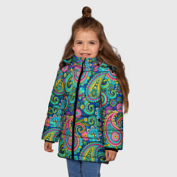 Куртка зимняя для девочки Славянские Узоры, цвет: 3D-черный — фото 2