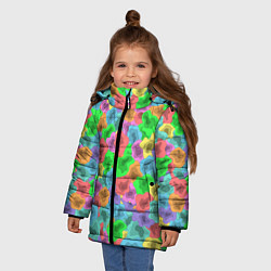 Куртка зимняя для девочки NEON ABSTRACTION, цвет: 3D-черный — фото 2
