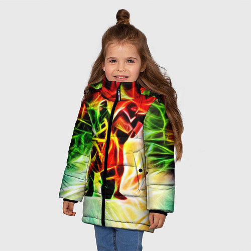 Зимняя куртка для девочки CS GO Neon / 3D-Черный – фото 3
