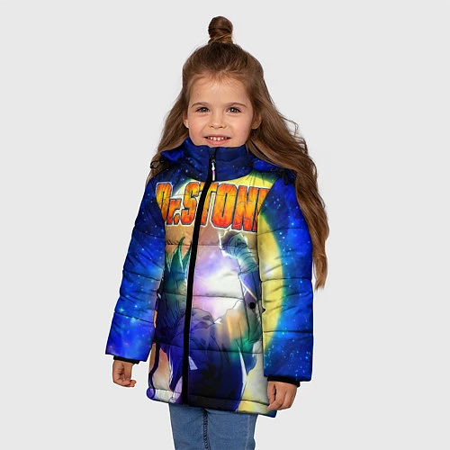 Зимняя куртка для девочки Доктор Стоун / 3D-Черный – фото 3