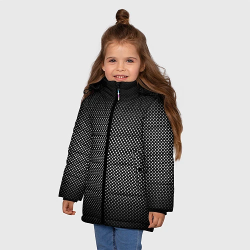 Зимняя куртка для девочки Абстракция точки / 3D-Черный – фото 3