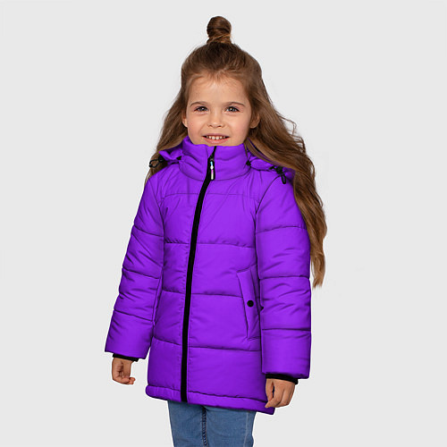 Зимняя куртка для девочки Фиолетовый / 3D-Черный – фото 3